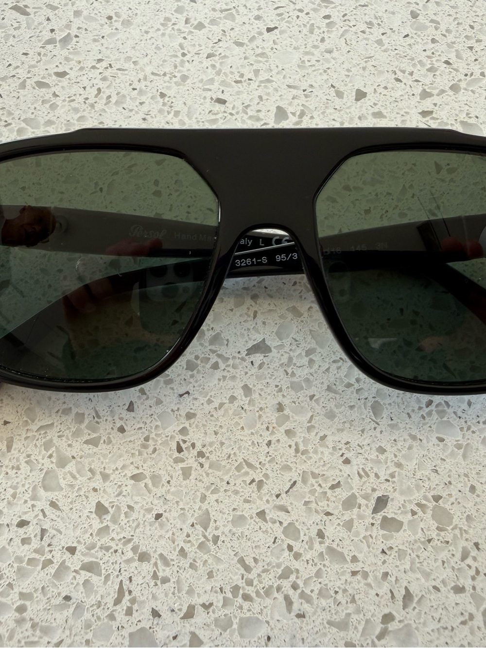 Persol Black Frame with Dark Green Lenses Sunglasses